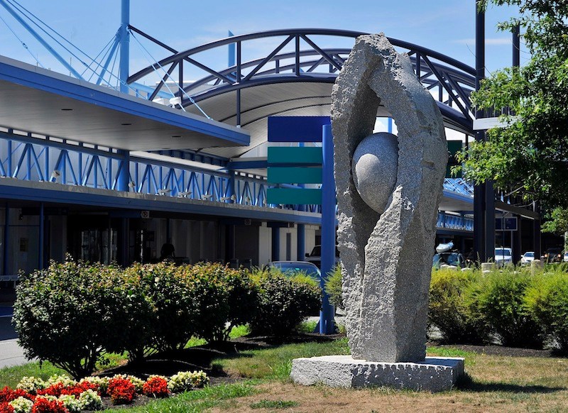 This August 2013 file photo shows a sculpture at the Portland Jetport named Tidal Moon, created by Jesse Salisbury. Salisbury will host a workshop at the Maine International Conference on the Arts in Orono, which runs from Oct. 24-26.