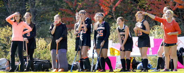 Biddeford’s bench had a hard time watching the final second of their loss to Westbrook in field hockey Saturday.