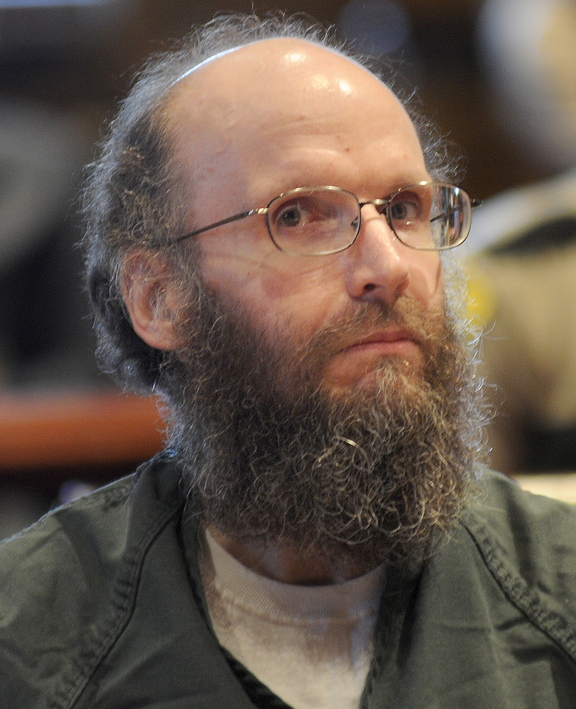 Christopher Knight sits in Kennebec County Superior Court in Augusta on Monday.