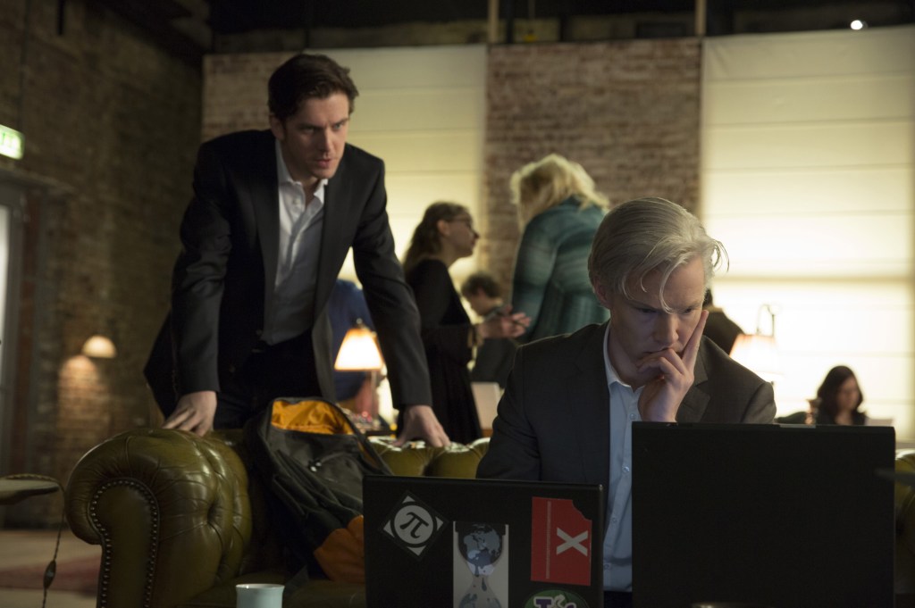 Dan Stevens is journalist Ian Katz, left, and Benedict Cumberbatch is WikiLeaks founder Julian Assange in a scene from "The Fifth Estate."