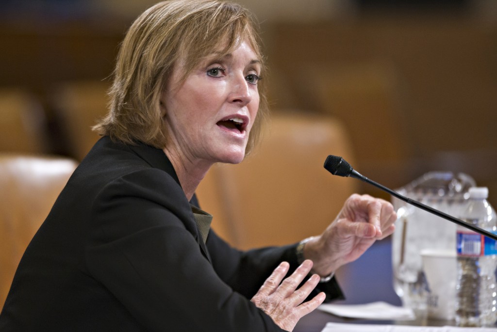 Marilyn Tavenner, the administrator of the Centers for Medicare and Medicaid Services, testifies on Capitol Hill in Washington on Tuesday before the House Ways and Means Committee. Her appearance follows last week’s testimony by outside contractors who said there wasn’t enough time to test the complex online enrollment system.