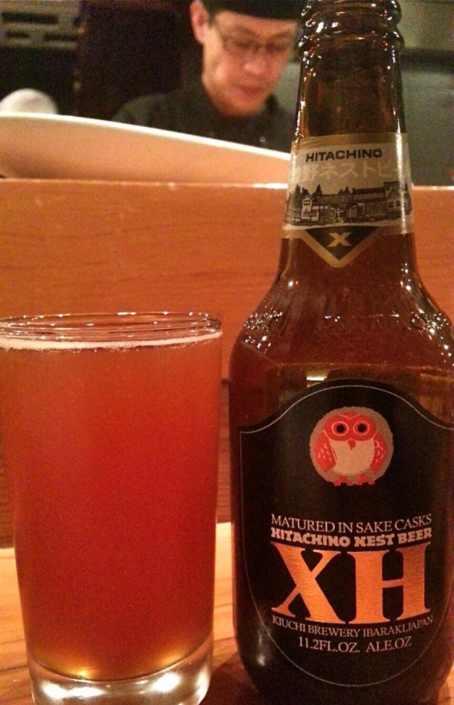Japanese-made Hitachino XH Sake Cask Ale ($7.50) is as distinctive as Miyake’s menu.