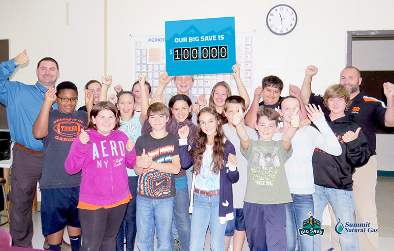 Celebrating the savings. Students in the new Science Technology Engineering and Math lab at Gardiner Area Middle School are excited about the benefits of natural gas. The lab and new equipment are just one of the many ways the school plans to use their savings from natural gas to invest more in education opportunities for the students.