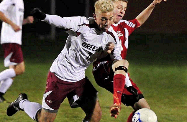 Austin Nowinski, left, is one of the Greely players hoping for a big game Wednesday when the Rangers meet Yarmouth for the regional title.