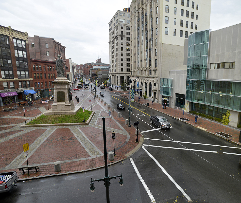 John Patriquin/StaffPhotographer: Friday, Nov.1, 2013. Flashback photo of Monument Square in Portland. Flashback