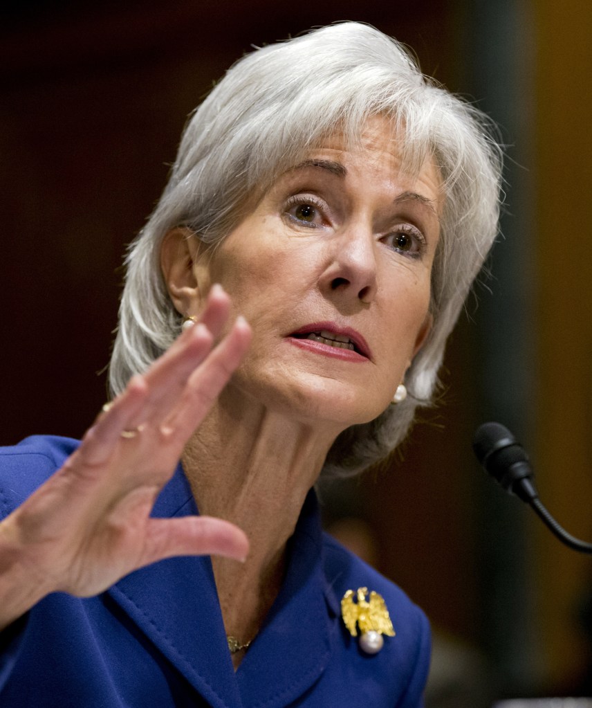 HHS Secretary Kathleen Sebelius testifies Wednesday in Washington at a Senate Finance Committee hearing.