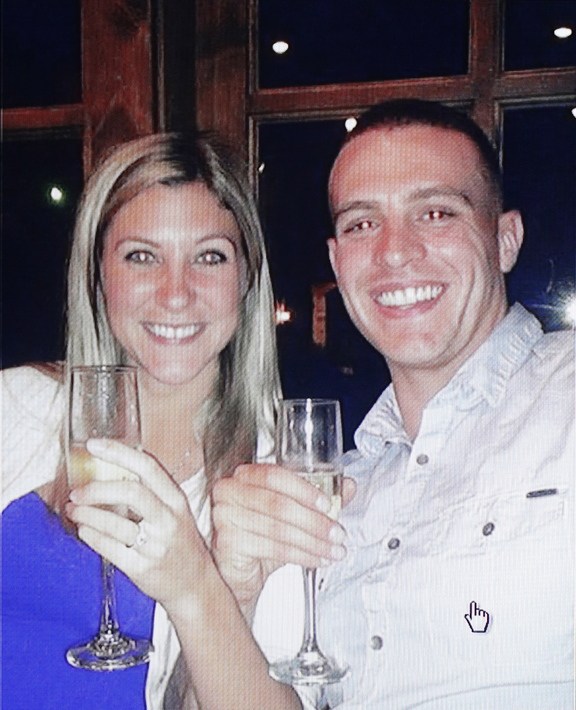 Kaila Lauzon and Kelton Miller are shown celebrating their engagement.