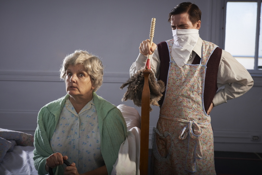 Julie Nelson and Dustin Tucker in the Portland Stage Company production of “Vigil,” continuing through Nov. 17.
