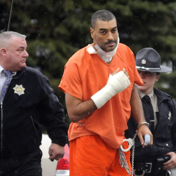 Justin Pillsbury, 38, is escorted into Kennebec County Superior Court in Augusta on Monday for his initial appearance on murder charges in the death of Jillian Jones.