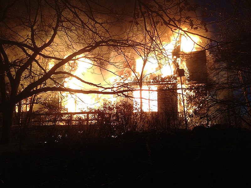 A Saturday morning fire destroys the residence at 29 Winslow Homer Road, which is located in a private gated community overlooking the Atlantic Ocean.