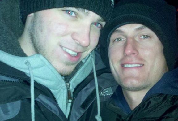 Matthew Rairdon, left, and Patrick Milliner pose together in January.