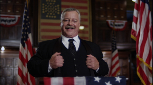 Joe Weigand as Theodore Roosevelt in "The Great Confusion: The 1913 Armory Show."