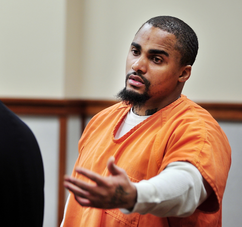 Cory Reid apologizes, during his sentencing at Cumberland County Court on Tuesday, for a June 2012 shooting incident in Falmouth.