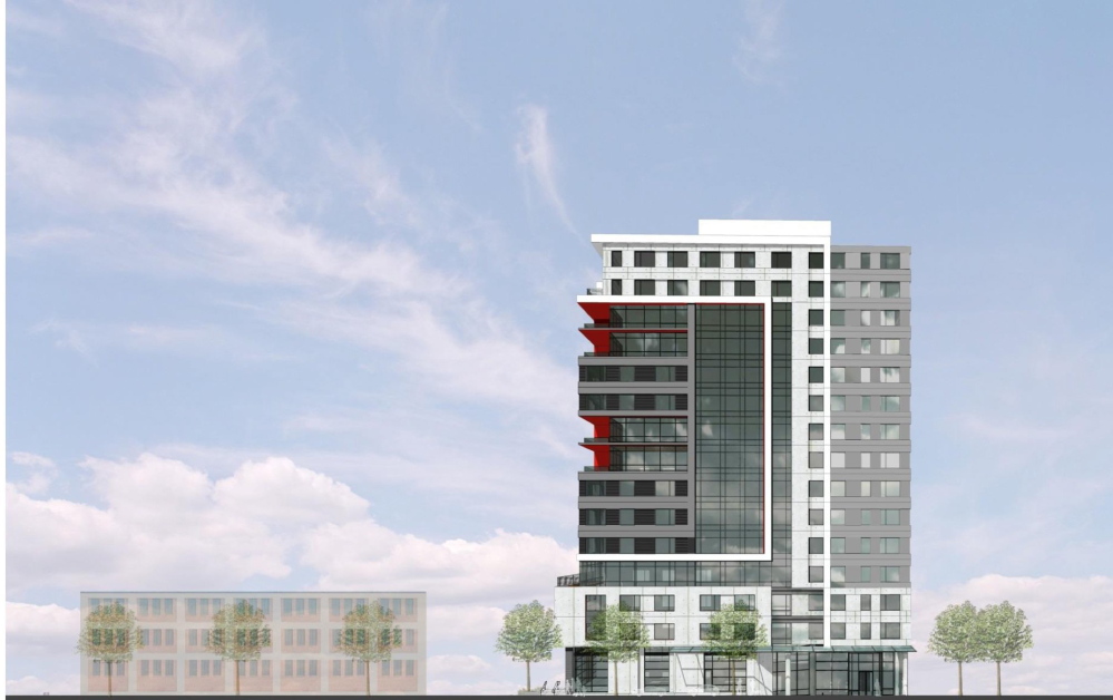 An artist rendering of the 'midtown' project, Phase I.