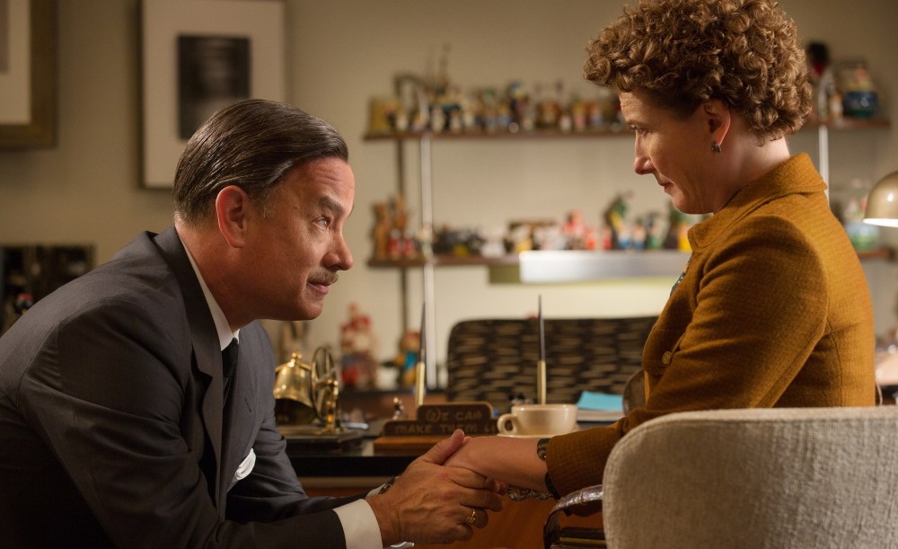Tom Hanks as Walt Disney and Emma Thompson as author P.L. Travers in a scene from “Saving Mr. Banks.”
