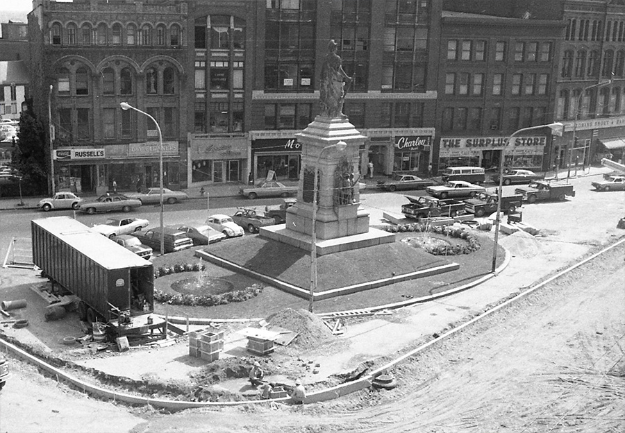 Flashback photo of Monument Square from the Portland Public Library. Tuesday, December 3, 2013. John Patriquin/Staff Photographer. Flashback