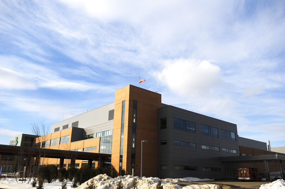 MAinegeneral: The emergency entrance of MaineGeneral in Augusta. The hospital, which opened in November, is at capacity 26 percent of the time, officials say.