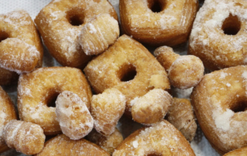 Pamela Fitzpatrick Plunkett’s crauxnuts, her take on the croissant-doughnut hybrid at Little Bigs bakery in South Portland.