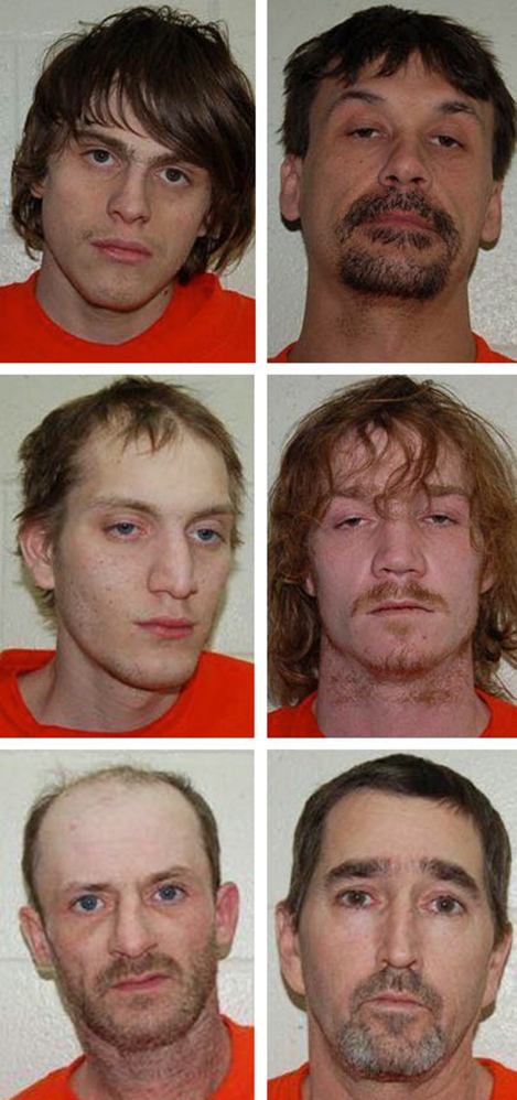 From top, left to right, are Ryan Brewer, Doil Hayes, Karter Burtt, Brandon Mills, Keith Cochran and Eric Rosten.