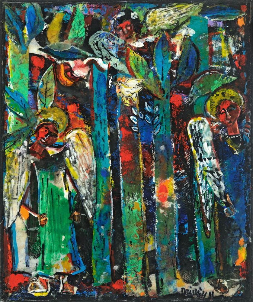 “Cathedral,” 2009, mixed media and collage.