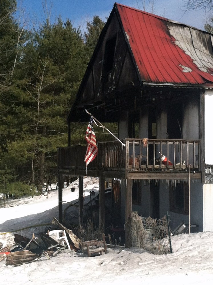 Firefighters from five towns responded Friday to a blaze on Hopper Road in Acton.