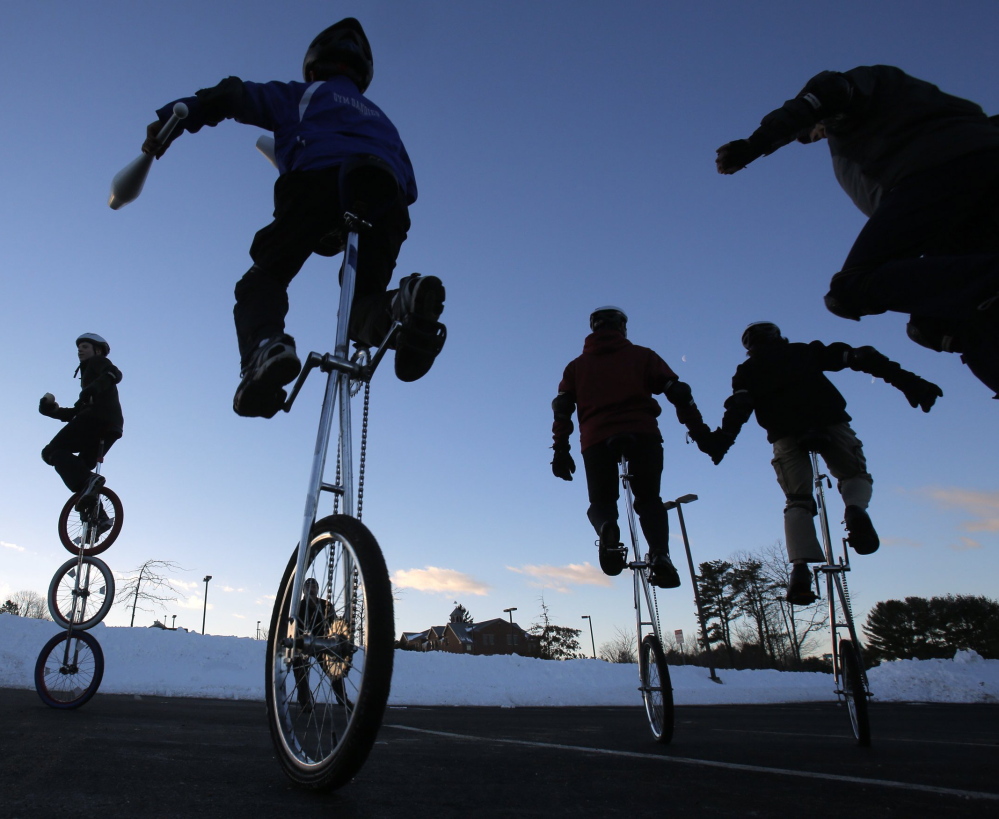The Gym Dandies circus arts program presents a community performance in the Scarborough High School Alumni Gymnasium at 6:30 p.m. Thursday and Friday.