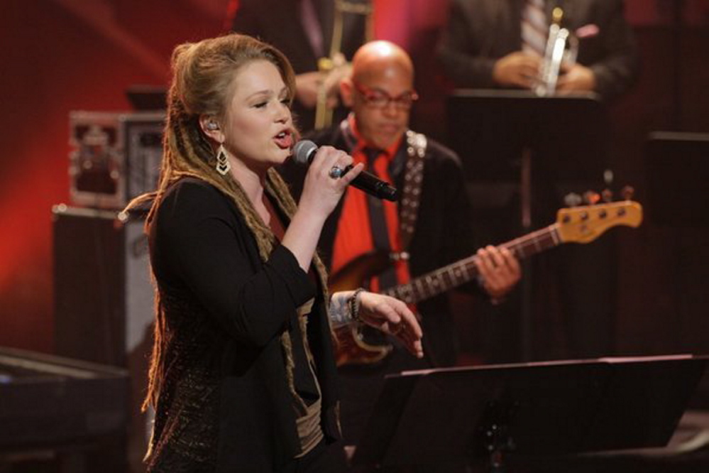 Crystal Bowersox, shown on “The Tonight Show” last year, will perform at Jonathan’s in Ogunquit on Sunday.