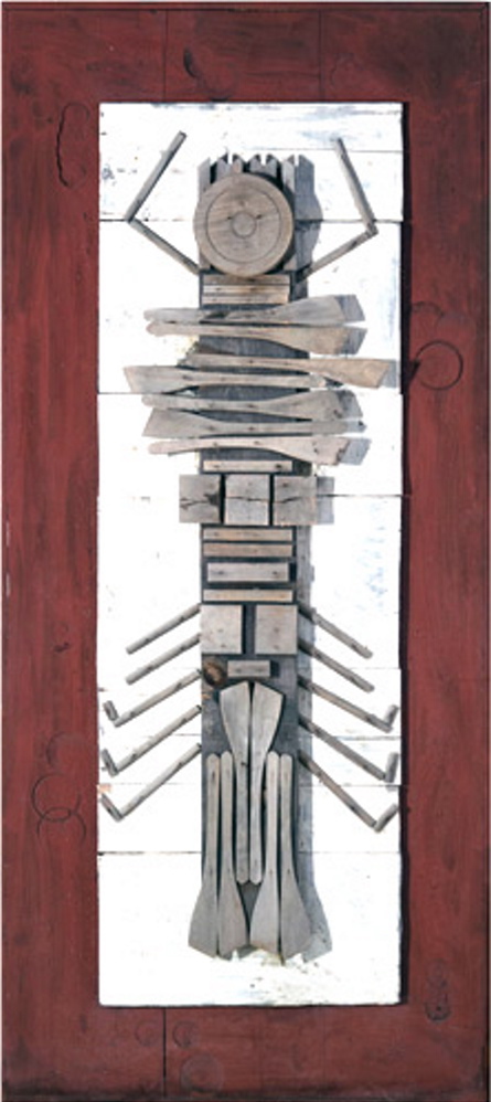 “Bug” by Bernard Langlais is part of the new Exhibition of Recent Acquisitions and Selections from the Permanent Collection at the UNE Art Gallery in Portland.