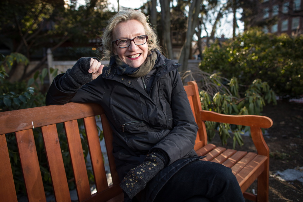 Elizabeth Strout divides her time between New York and Maine. This photo was taken in Cambridge, Mass., where she was making an appearance.