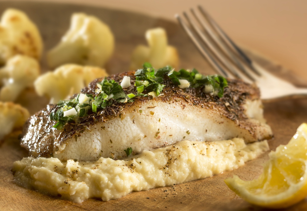 Swordfish with cauliflower puree