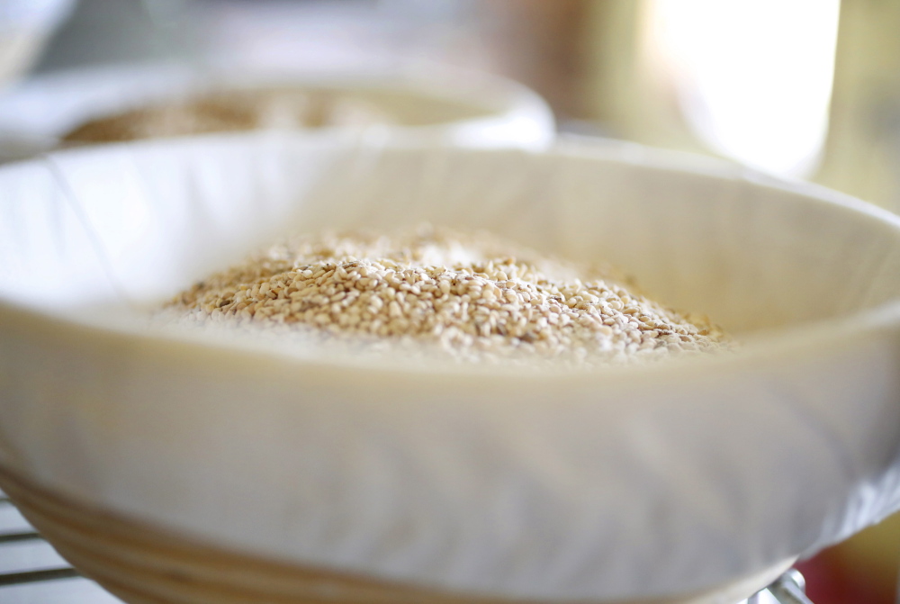 Olins uses flours and grains grown in Maine to make his breads.