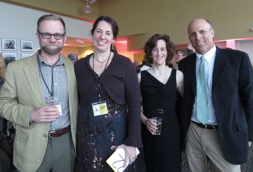 Doug Collins and Veterans’ Committee member Harper Lee Collins with Lisa and Paul Peck, all of North Yarmouth. Ten-year-old Alex Collins was a hit on the runway during the fashion show.