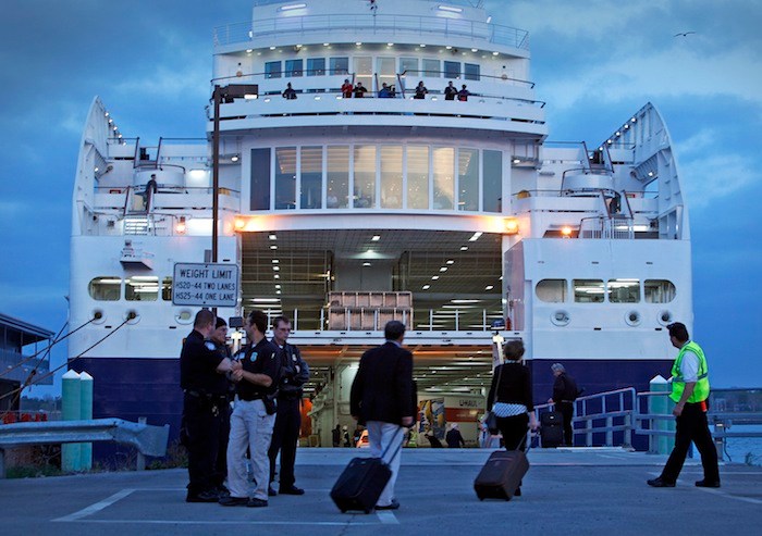 Passengers board the Nova Star cruise ship for its maiden voyage, starting out from the Ocean Gateway in Portland on Thursday evening, May 15, 2014. The ferry will carry passengers to Yarmouth, Nova Scotia, and back during the season that begins today and runs until Nov. 2.