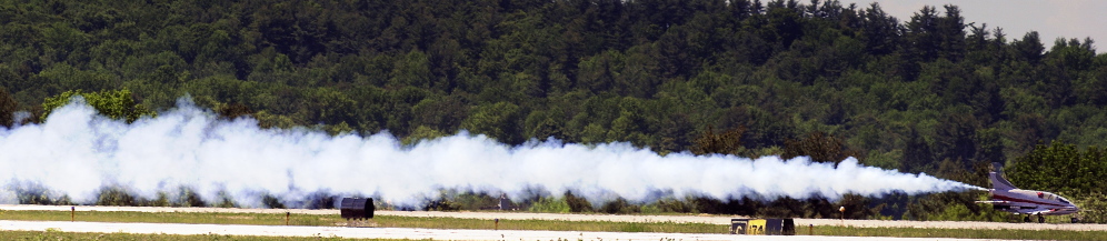 Peter Reny takes off Monday from Augusta State Airport. The microjet can fly at 350 mph and do aerobatic maneuvers.