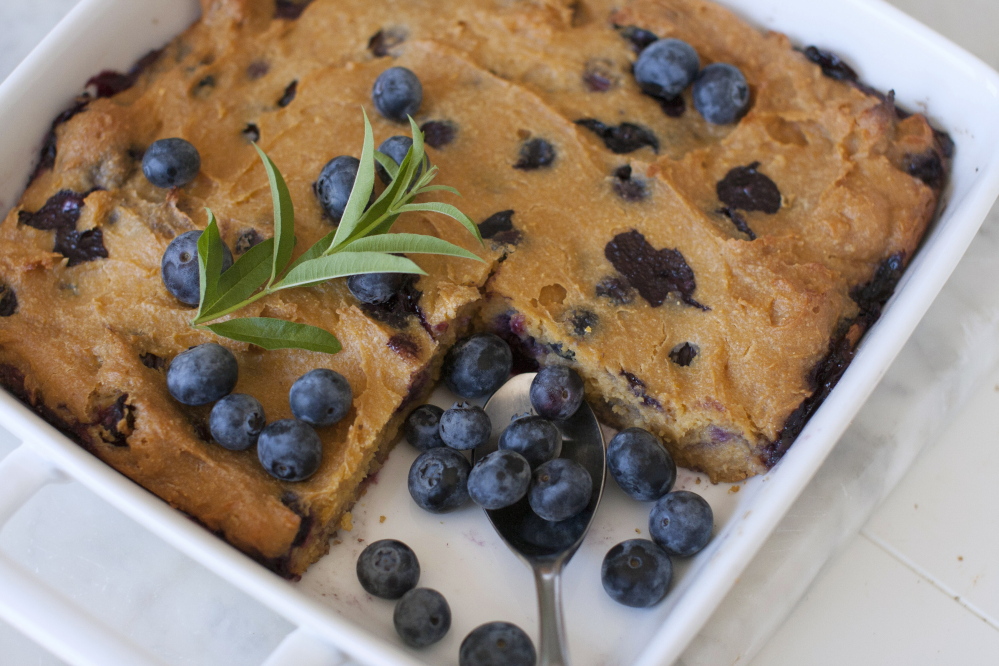 Blueberry sorghum spoon bread