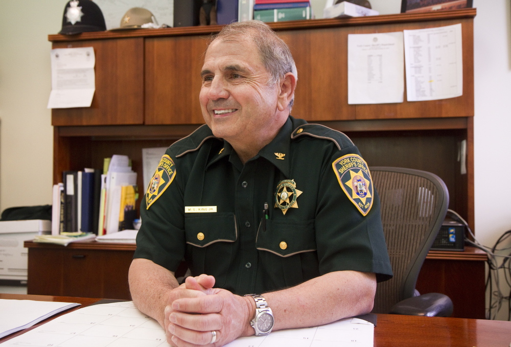 ALFRED, ME - MAY 21: York County Sheriff candidate, Deputy Sheriff  William King answers questions about his candidacy at his York County Sheriffs office in Alfred on Wednesday, May 21, 2014.  (Photo by Carl D. Walsh/Staff Photographer)