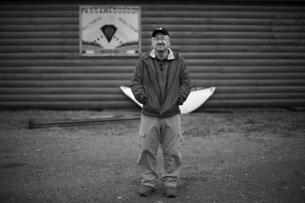 INDIAN TOWNSHIP, ME - APRIL 28: Passamaquoddy Tribal historian Donald Soctomah is seen outside the museum he curates at Indian Township Reservation Monday, April 28, 2014. (Photo by Gabe Souza/Staff Photographer)