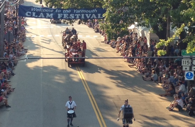 The Yarmouth Clam Festival parade moves along Friday.