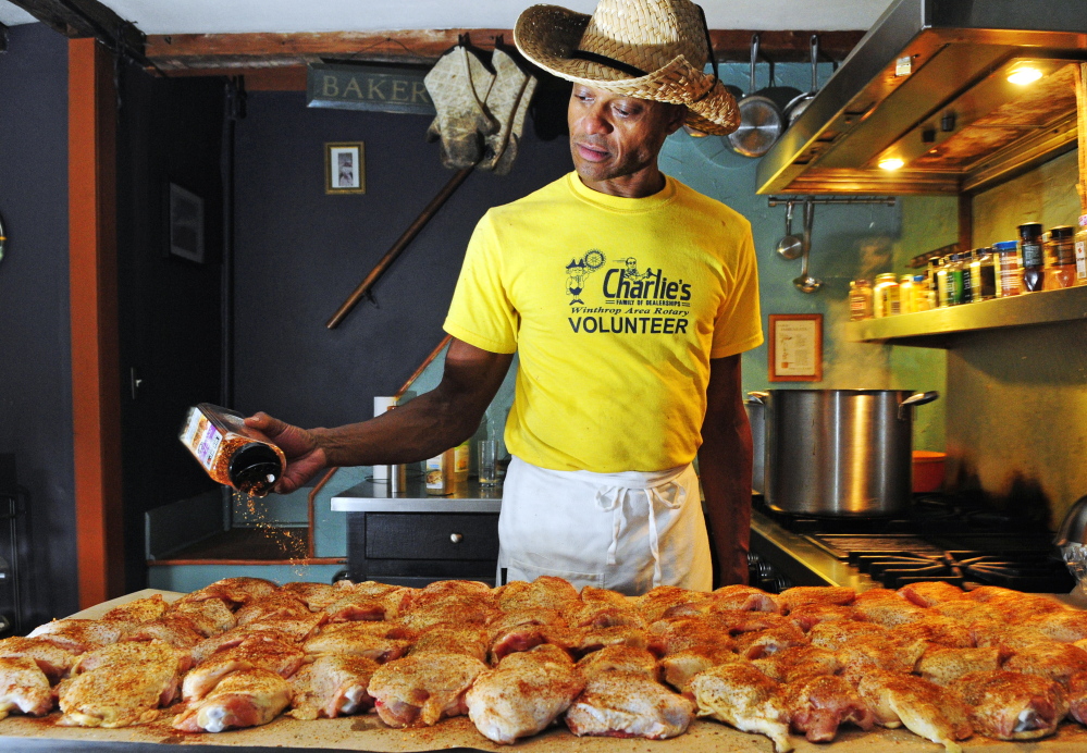 Hickman seasons chicken. The Democratic state legislator and chairman of the Rotary Foundation said all the money from Saturday’s fundraiser will go toward hunger relief.