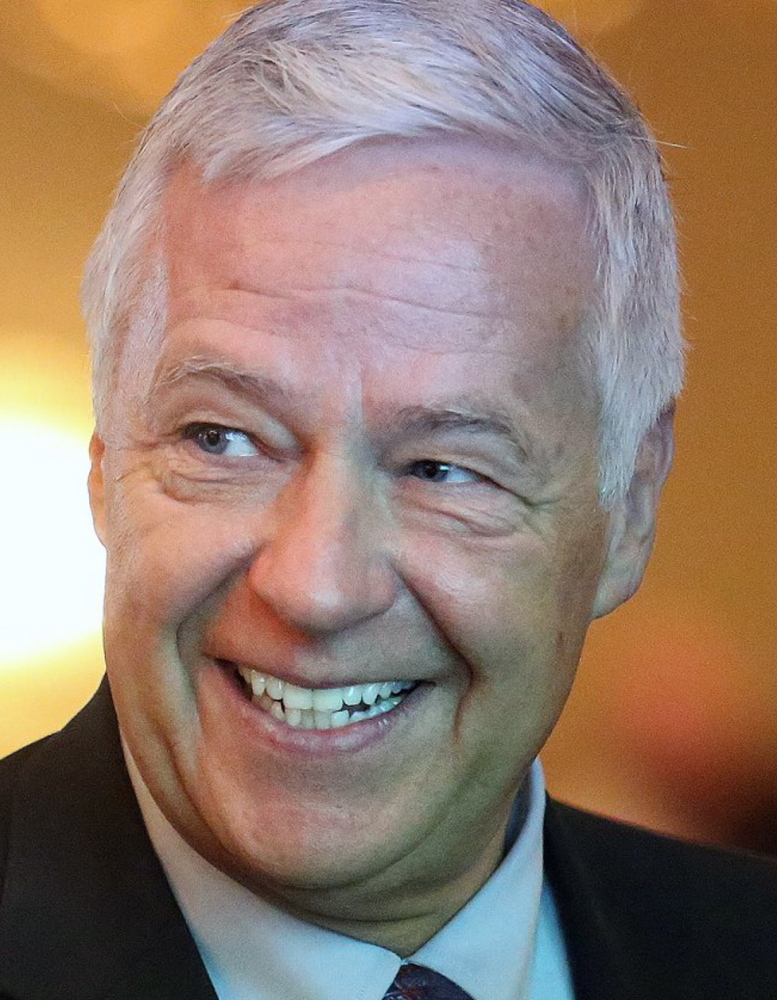 Democratic gubernatorial candidate and U.S. Rep Mike Michaud, of East Millinocket, greets supporters at the annual Martin Luther King Jr. Holiday Breakfast Celebration hosted by the Portland chapter of the NAACP at the Holiday Inn by the Bay, Monday, Jan. 20, 2014. (Gabe Souza/Staff Photographer)