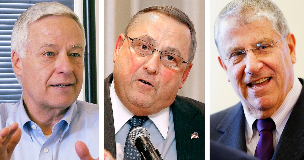 Mike Michaud, Paul LePage and Elliot Cutler