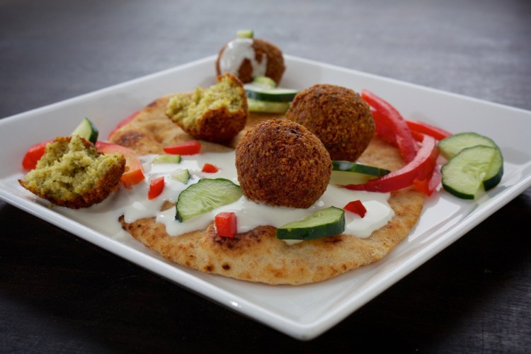 Ginger Falafel With Wasabi Cream.