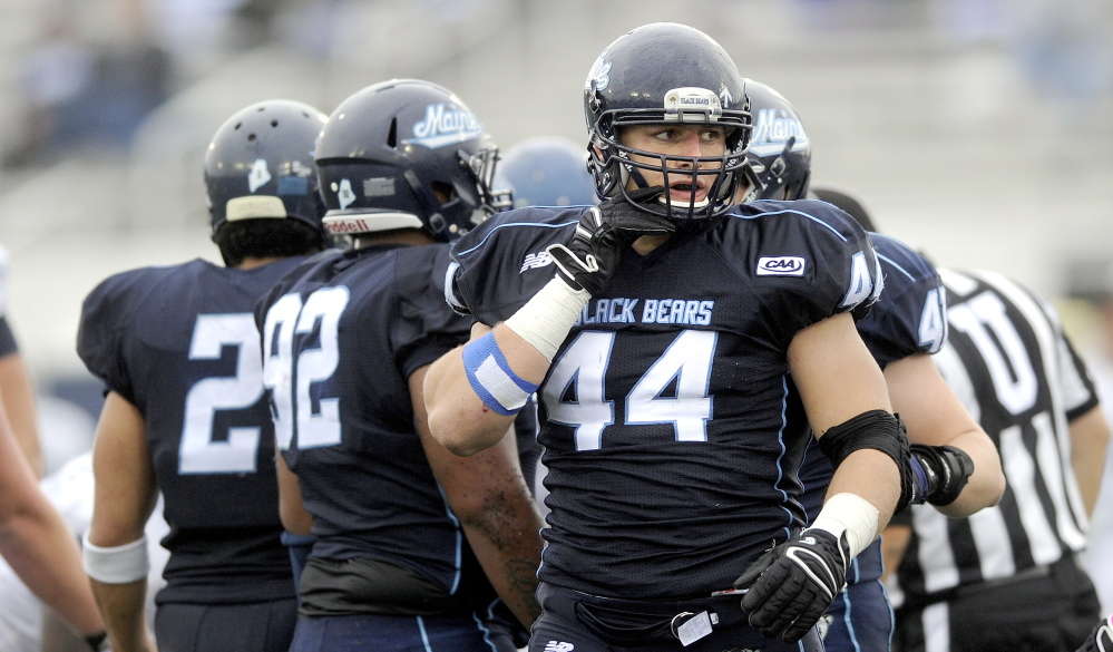 Maine defensive end Patrick Ricard  was on the field for 68 of the 75 snaps against Rhode Island, registering a team-high nine tackles and 1.5 sacks. 