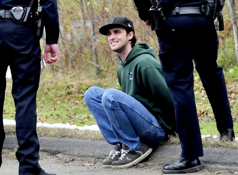 Joseph Ciampa, 25, was arrested Wednesday morning on two charges of criminal threatening and an outstanding warrant for failing to pay a fine in district court, police said. David Leaming / Waterville Sentinel Staff 