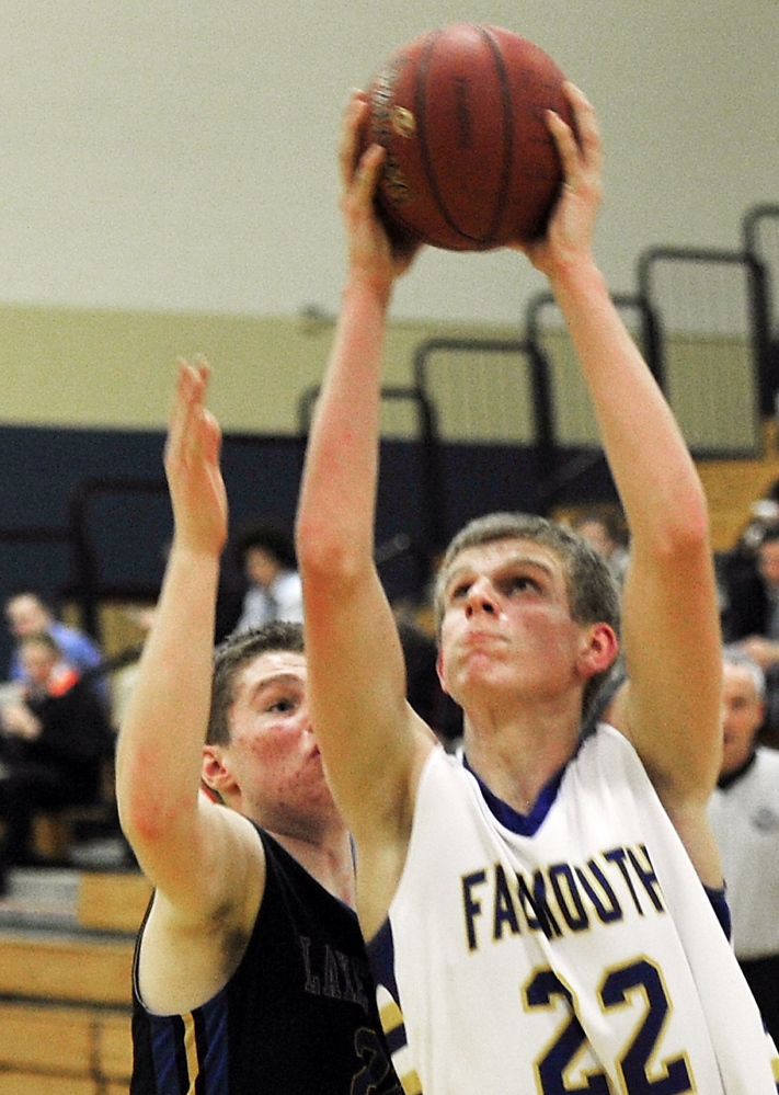 Jack Simonds, a returning All-State player and the team’s leading scorer last season, will be a go-to player for Falmouth, especially while guard Tom Coyne recovers from a broken foot suffered in AAU play. Coyne should return late in the regular season.