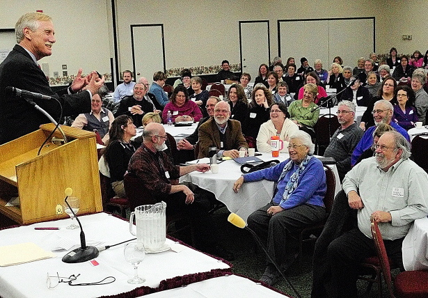 Sen. Angus King recently addressed a conference on aging in northern New England. Maine’s status as the oldest state in the union also makes it one of the biggest receivers of federal funds on a per capita basis.