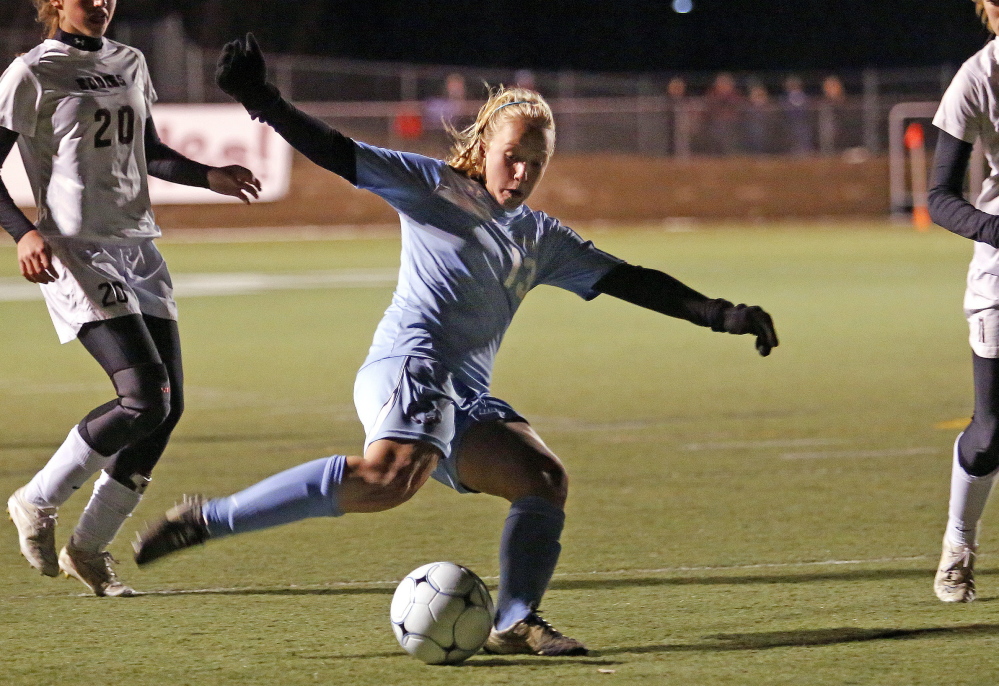 Cassie Symonds’ ability to control games from her midfield position was a key to Windham going undefeated for the second straight season on the way to consecutive Class A state championships.