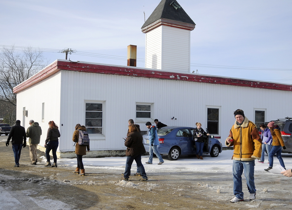 University of Maine at Augusta architecture students tour the Randolph fire station Monday.