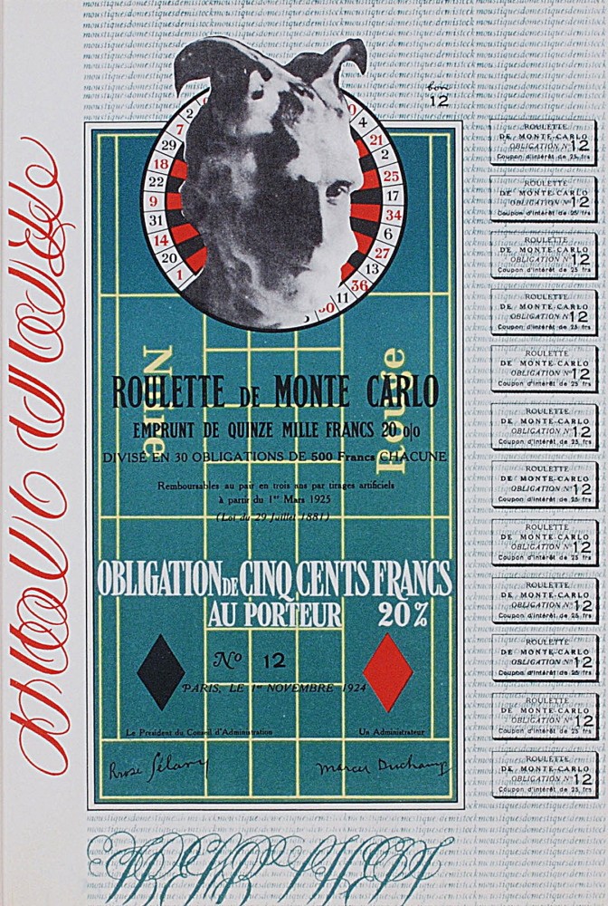 “Monte Carlo Bond,” 1924/1938, color reproduction printed offset lithograph.