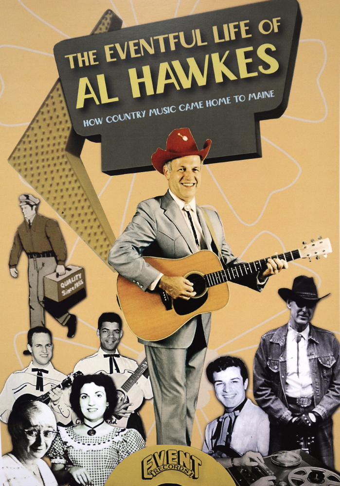 A vintage poster, photographed in 2015, features Maine bluegrass pioneer Al Hawkes of Westbrook.